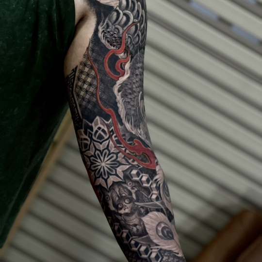 Hình xăm Maori kết hợp Mandala vs Freehand Châu Á 