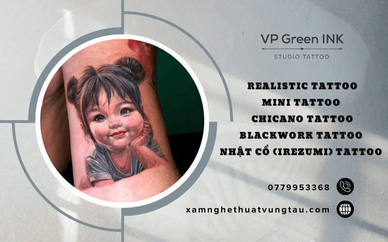 Realistic tattoo, Mini tattoo, Chicano Tattoo, Blackwork tattoo, Nhật cổ (Irezumi) tattoo